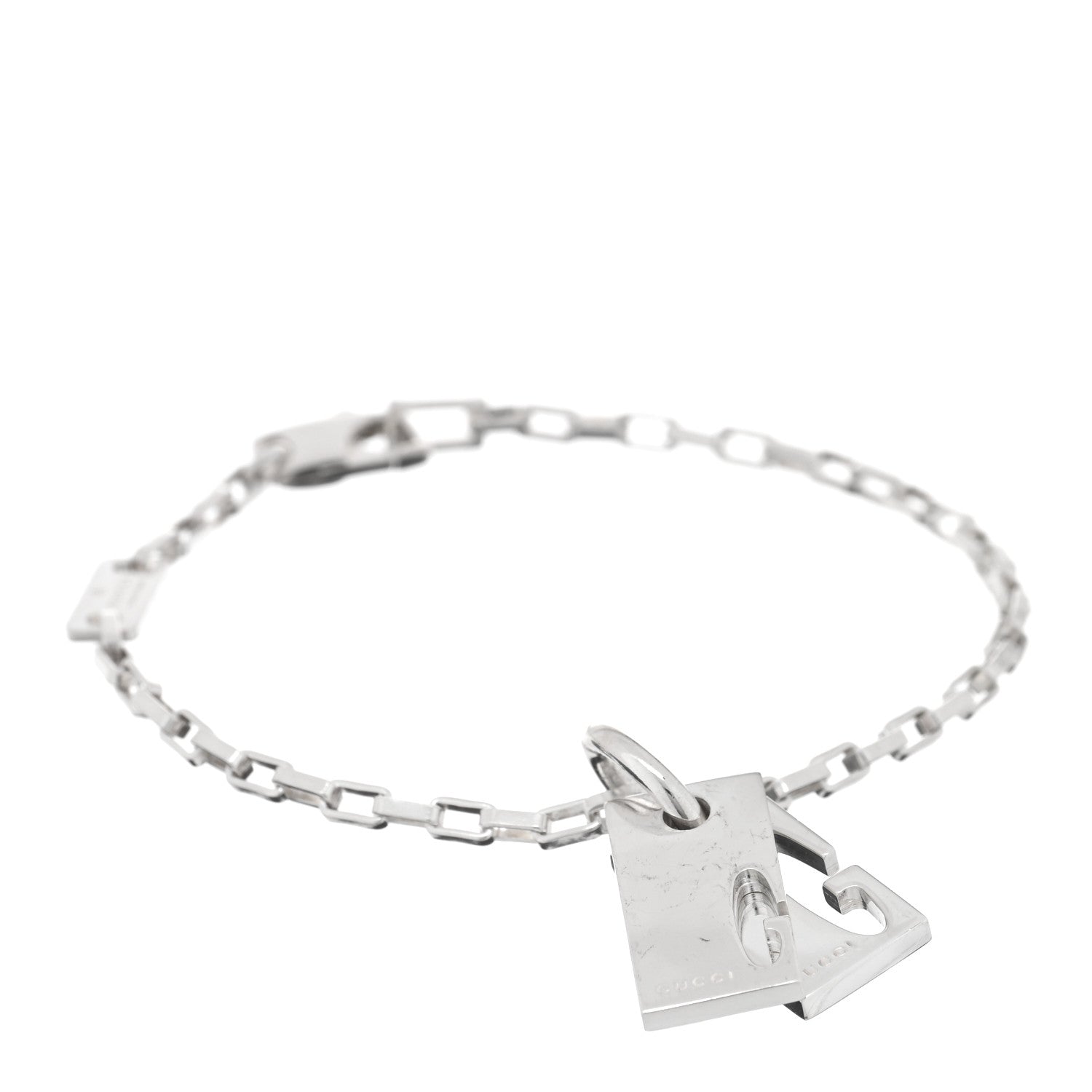 Gucci Sterling Silver Double G Charm Bracelet
