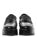 Chanel Calfskin CC Platform Loafers 38 Black