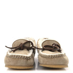 Miu Miu Shearling Moccasin Loafers 35 Beige