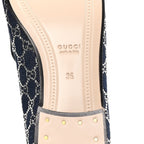 Gucci New Denim Crystal GG Monogram Womens 1953 Horsebit Jordaan Loafer 36 Blue
