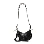 Balenciaga Agneau Arena Le Cagole Shoulder Bag XS Black