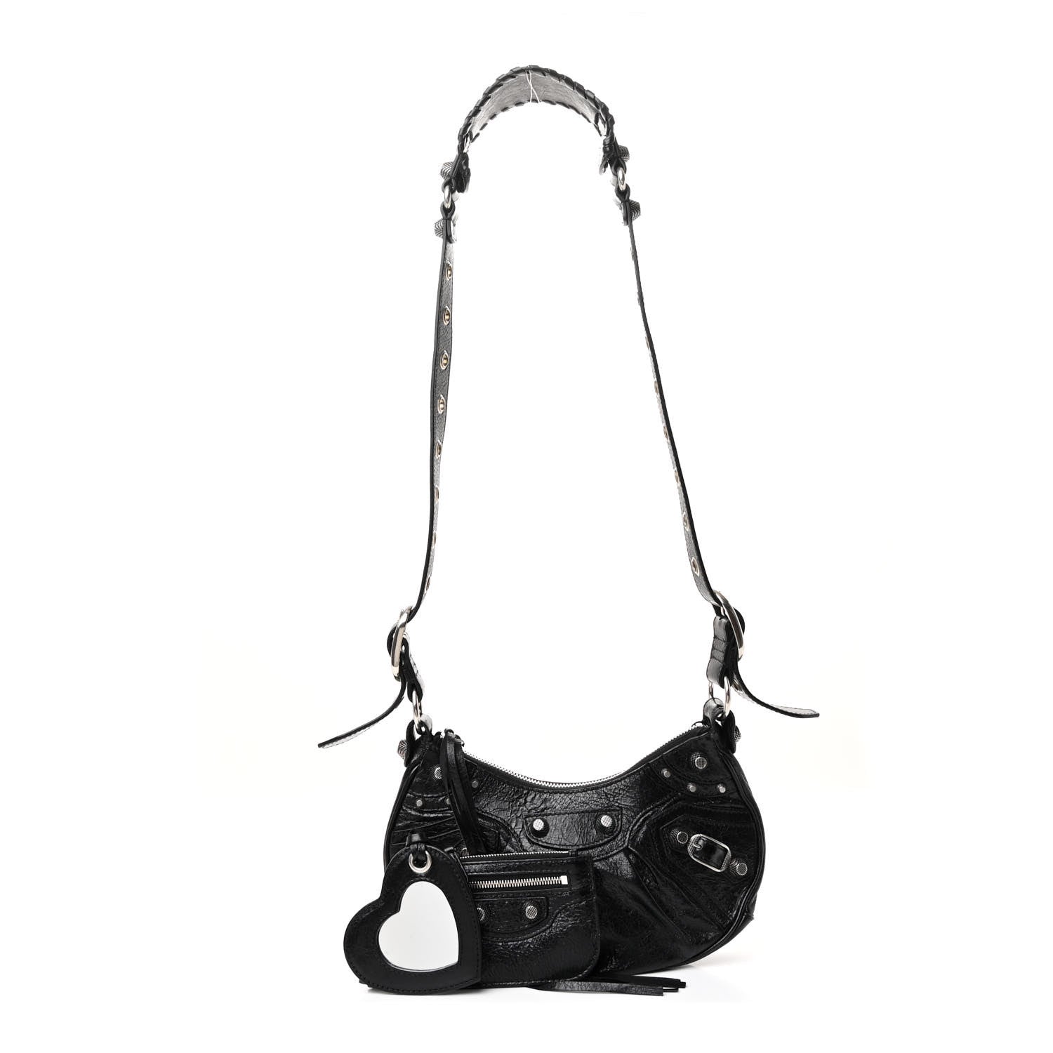 Balenciaga Agneau Arena Le Cagole Shoulder Bag XS Black