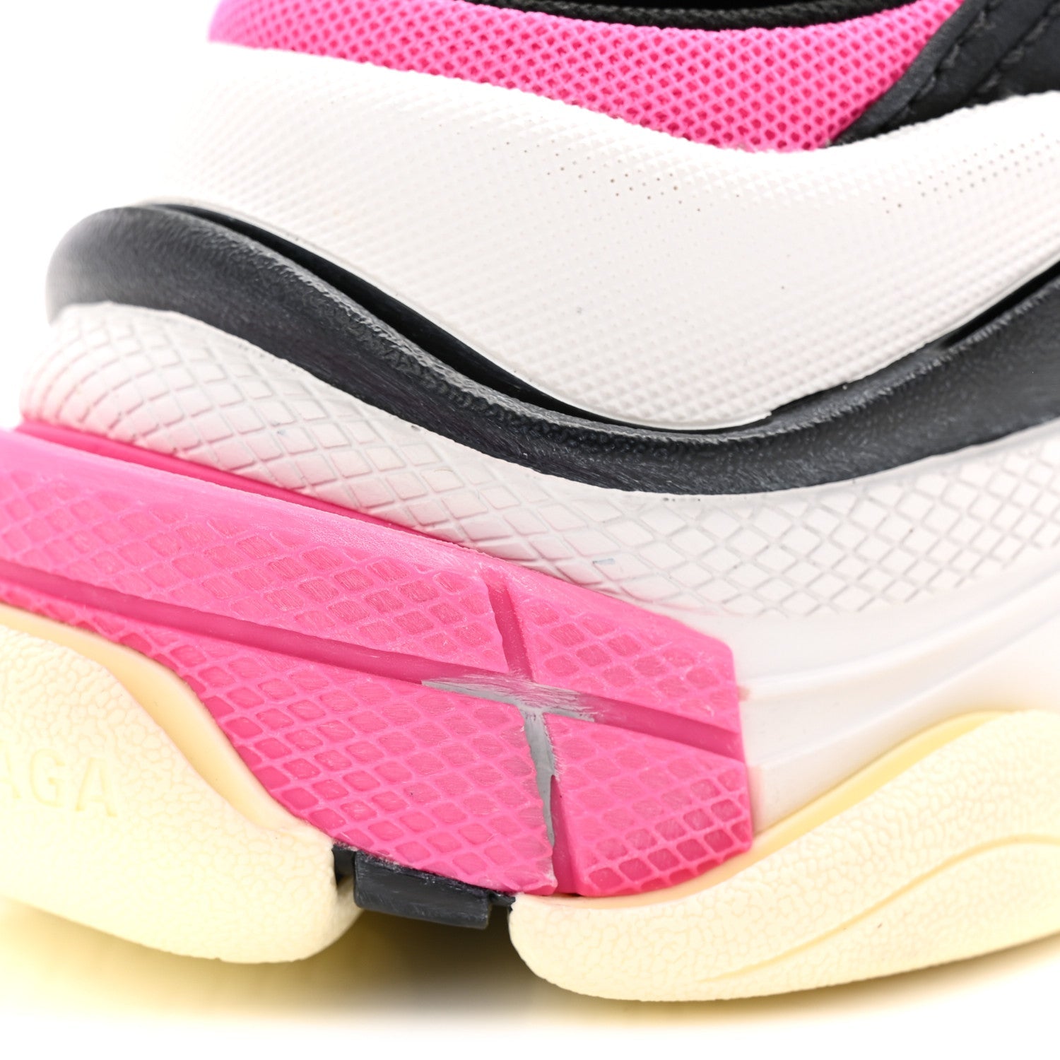 Balenciaga Fabric Mesh Womens Triple S Mule Sneakers 36 White Pink Black