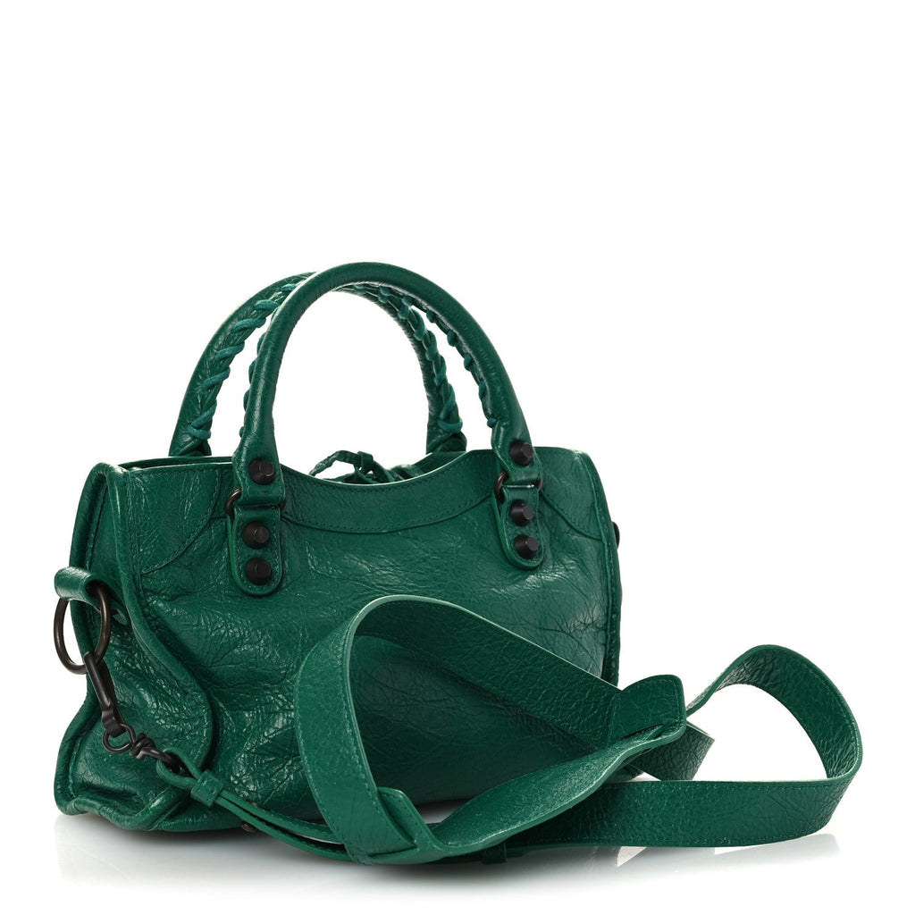 Balenciaga Agneau Classic Hardware Mini City Green