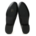 Chanel Calfskin Elastic Lace Up Cap Toe CC Loafers 39 Black