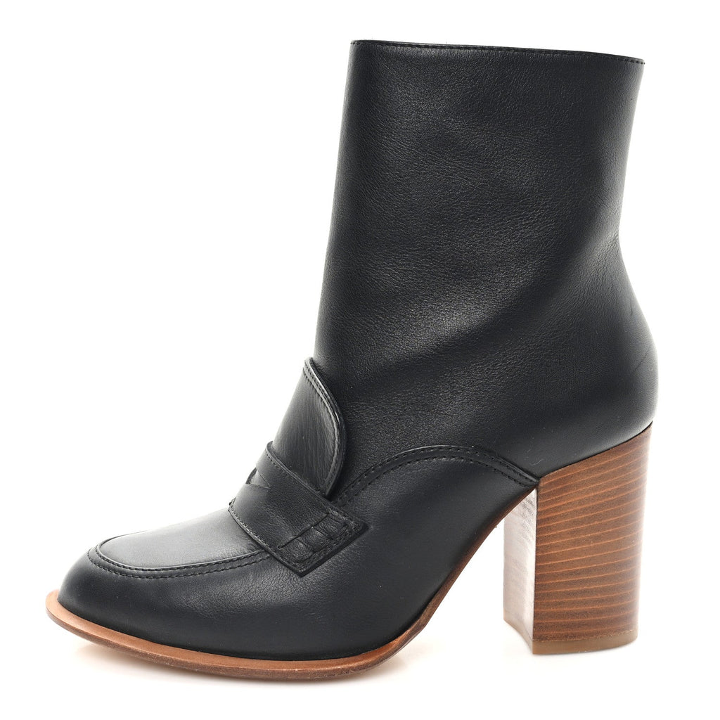 Loewe Calfskin Loafer Ankle Boots 39 Black