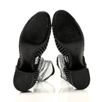 Chanel Mesh Crystal Patent CC Bow High Boots 38.5 Black
