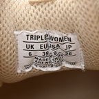 Balenciaga Fabric Mesh Clear Sole Womens Triple S Sneakers 39 Beige