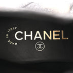 Chanel Fabric Crossgrain Cap Toe Combat Boots 38.5 Black