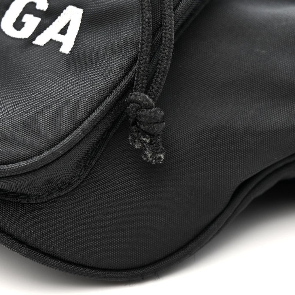 Balenciaga Recycled Sport Nylon Logo Embroidered Wheel Beltpack Black
