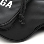Balenciaga Recycled Sport Nylon Logo Embroidered Wheel Beltpack Black