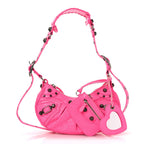Balenciaga Agneau Arena Le Cagole Shoulder Bag XS Hot Pink