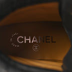 Chanel Lambskin Quilted Lace Up Boots 35.5 Grey