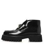 Gucci Cordovan Lux Womens Horsebit Platform Ankle Boots 36 Black
