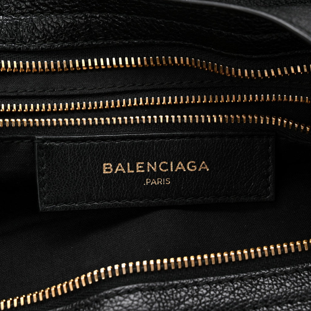 Balenciaga Chevre Gold Metallic Edge Hardware City Black