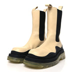 Bottega Veneta Calfskin The Tire Chelsea Boots 40.5 Vaseline Black Transparent