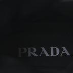 Prada Spazzolato Rois Re-Nylon Metal Triangle Logo Monolith Pouch Pocket 55mm Boots 41 Black