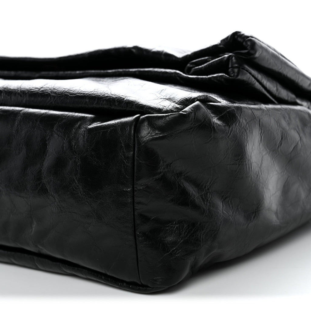 Balenciaga Arena Calfskin Medium Monaco Chain Shoulder Bag Black