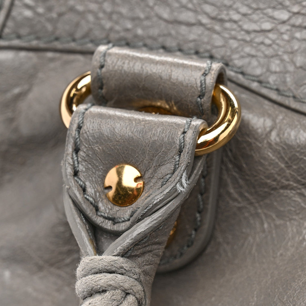 Balenciaga Agneau Giant 12 Gold Hardware Part Time Gris Pyrite