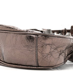 Balenciaga Metallic Agneau Arena Le Cagole Shoulder Bag XS  Dark Bronze