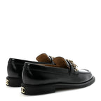 Chanel Calfskin Enamel Charms Mocassin Loafers 35.5 Black