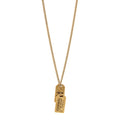 Chanel ID Dog Tag Charm Necklace Gold