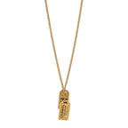 Chanel ID Dog Tag Charm Necklace Gold
