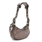 Balenciaga Metallic Agneau Arena Le Cagole Shoulder Bag XS  Dark Bronze