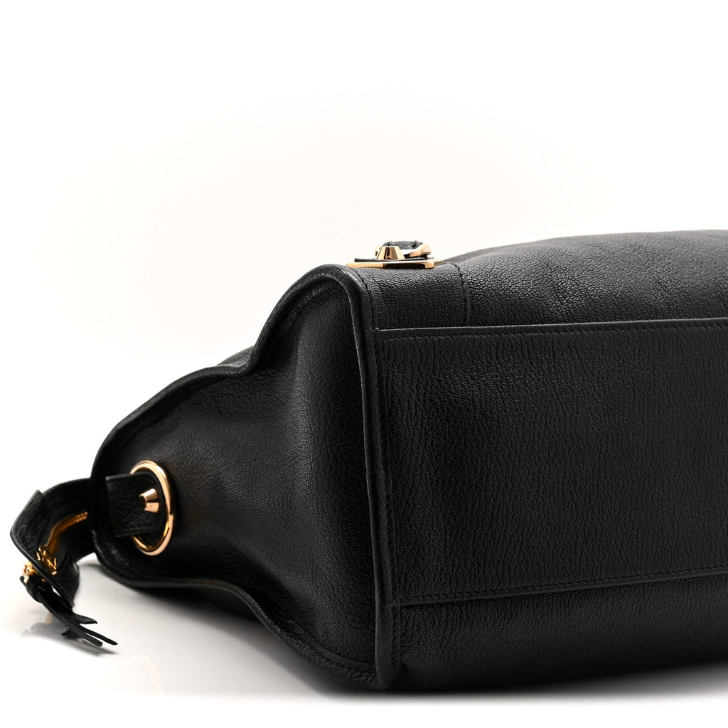 Balenciaga Chevre Gold Metallic Edge Hardware City Black