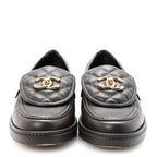 Chanel Lambskin Quilted CC Turnlock Loafers 36 Dark Brown