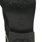 Chanel Calfskin Lace Up Combat Boots 37.5 Black