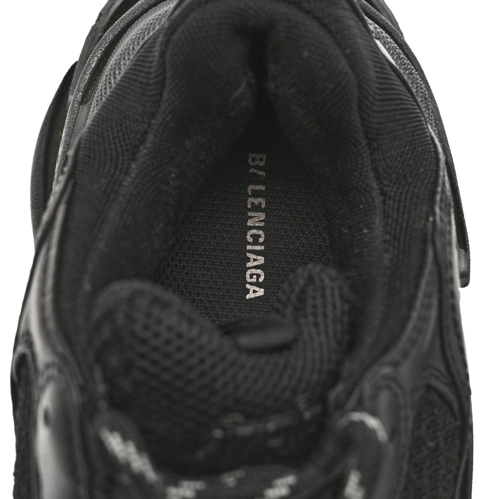 Balenciaga Fabric Mesh Womens Triple S Sneakers 38 Black