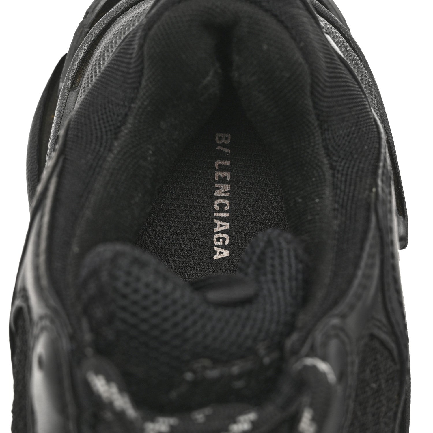Balenciaga Fabric Mesh Womens Triple S Sneakers 38 Black