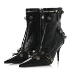 Balenciaga Agneau Arena Cagole 90mm Ankle Boots 39 Black