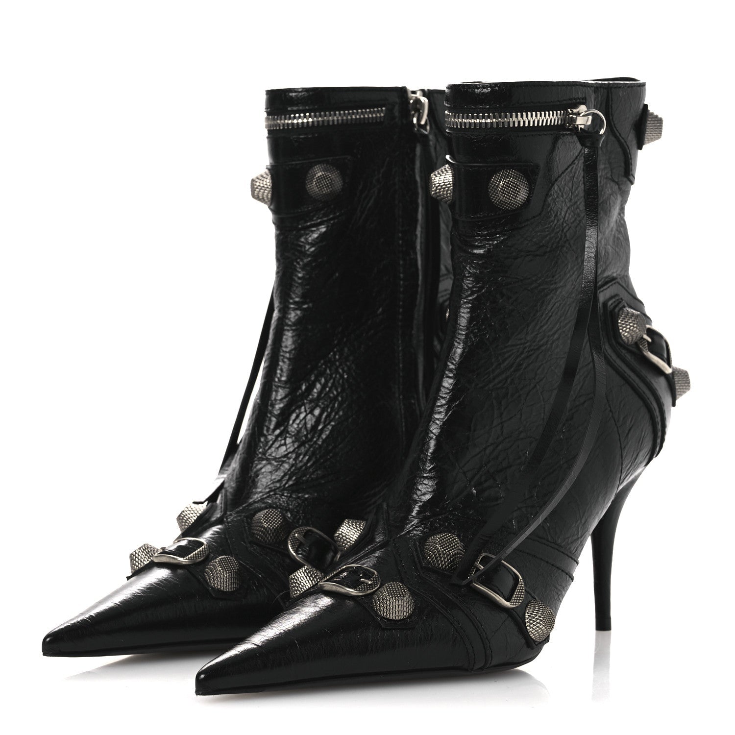 Balenciaga Agneau Arena Cagole 90mm Ankle Boots 39 Black