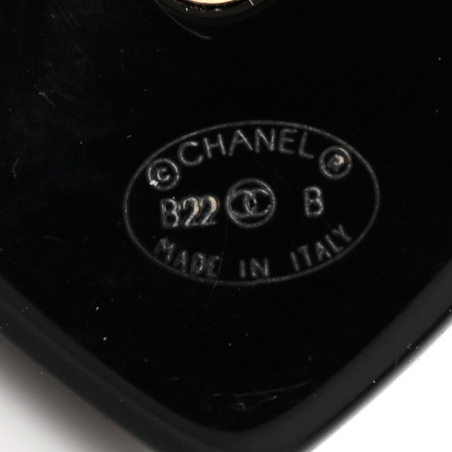 Chanel Resin Crystal Pearl CC Heart Chain Earrings Black Gold
