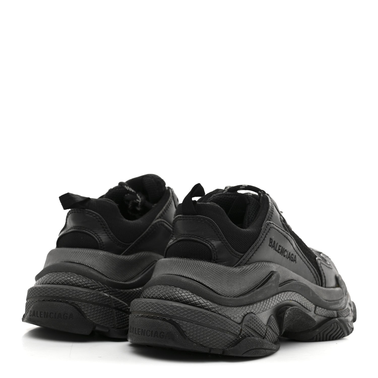 Balenciaga Fabric Mesh Womens Triple S Sneakers 38 Black