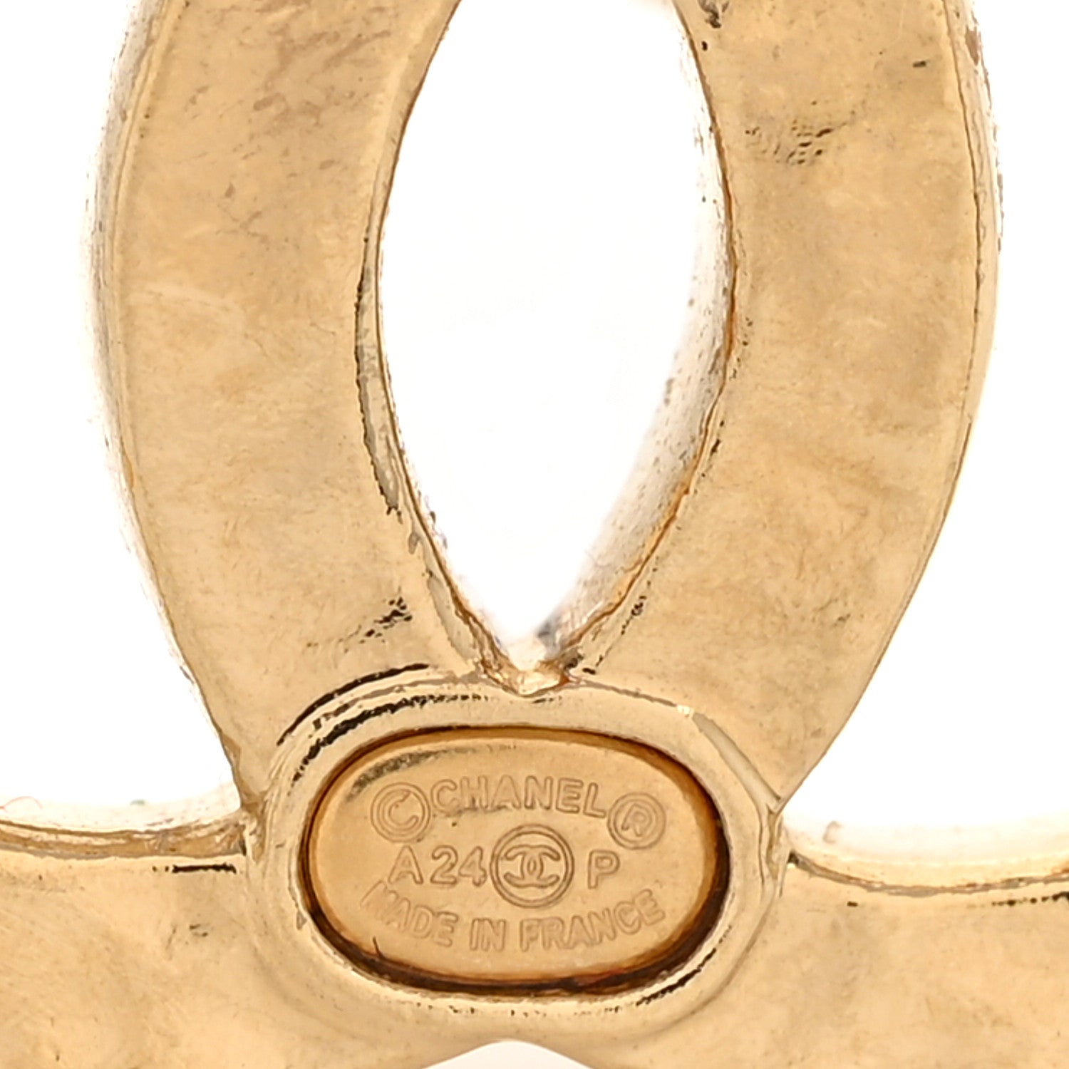 Chanel Crystal CC Logo Earrings Gold
