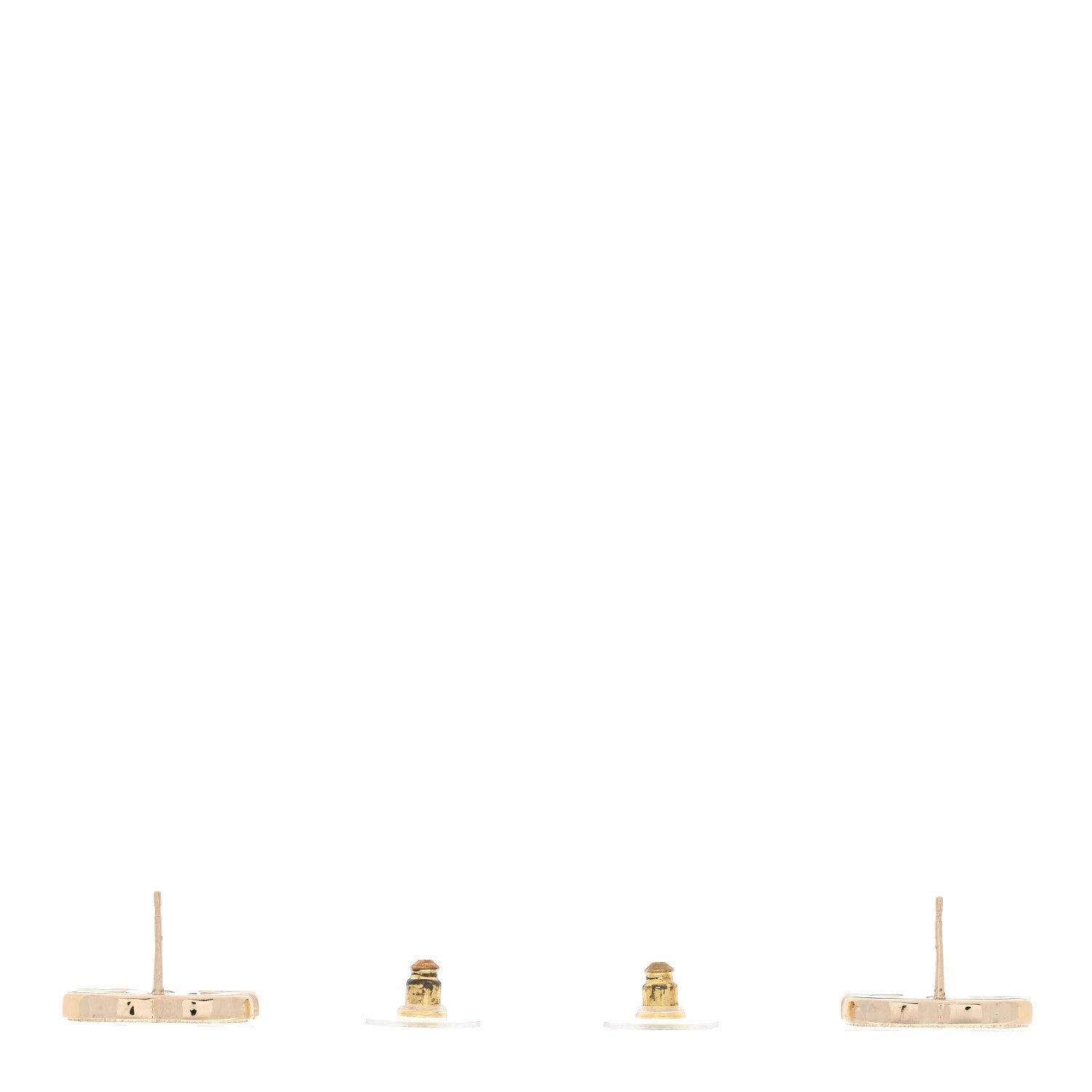 Chanel Enamel CC Earrings Gold White