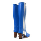 Gucci X ADIDAS Calfskin Elizabeth Knee Boots 39 Blue