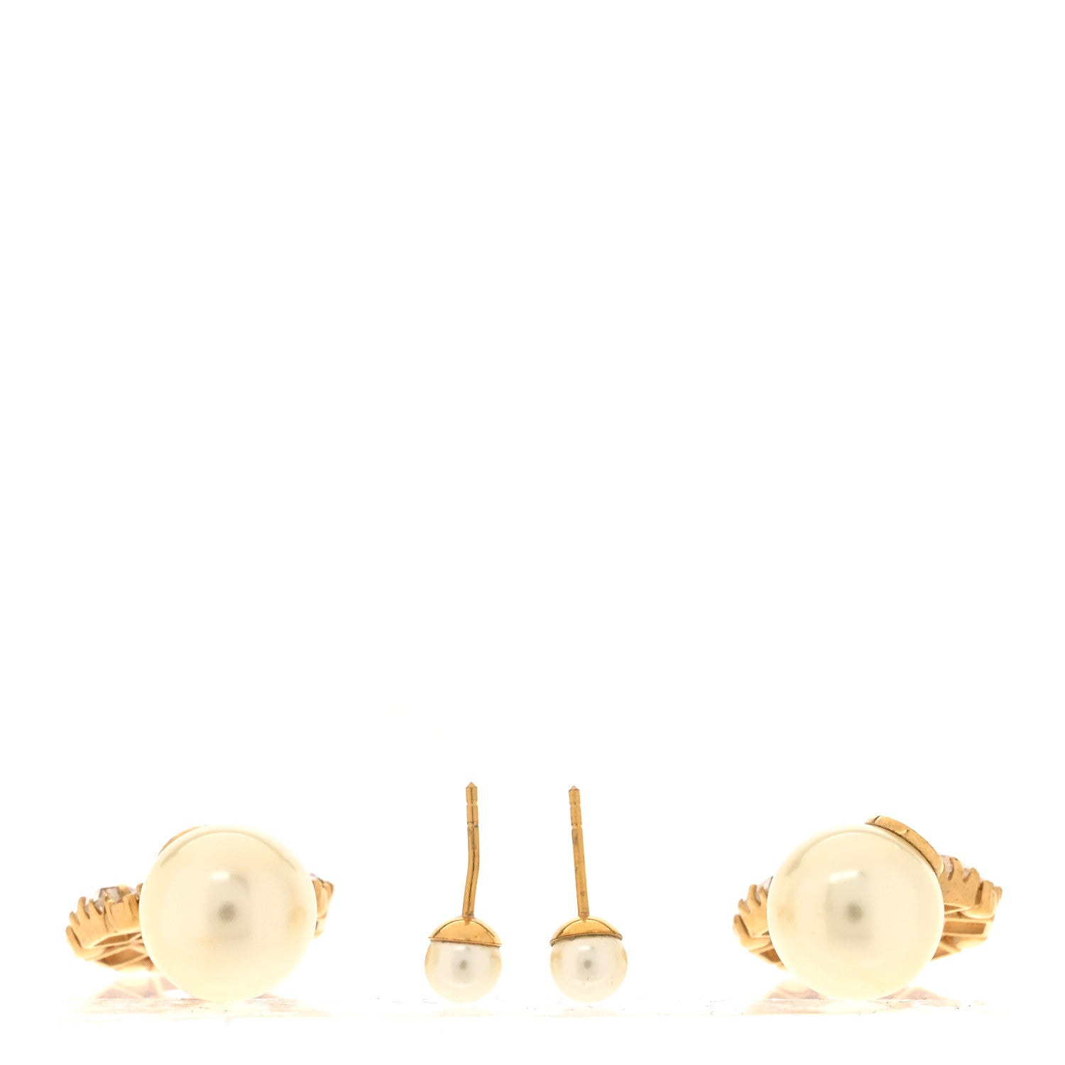 Christian Dior Pearl Crystal Dior Tribales Drop Earrings Gold
