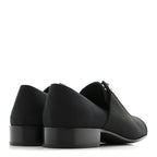 Chanel Calfskin Elastic Lace Up Cap Toe CC Loafers 37 Black