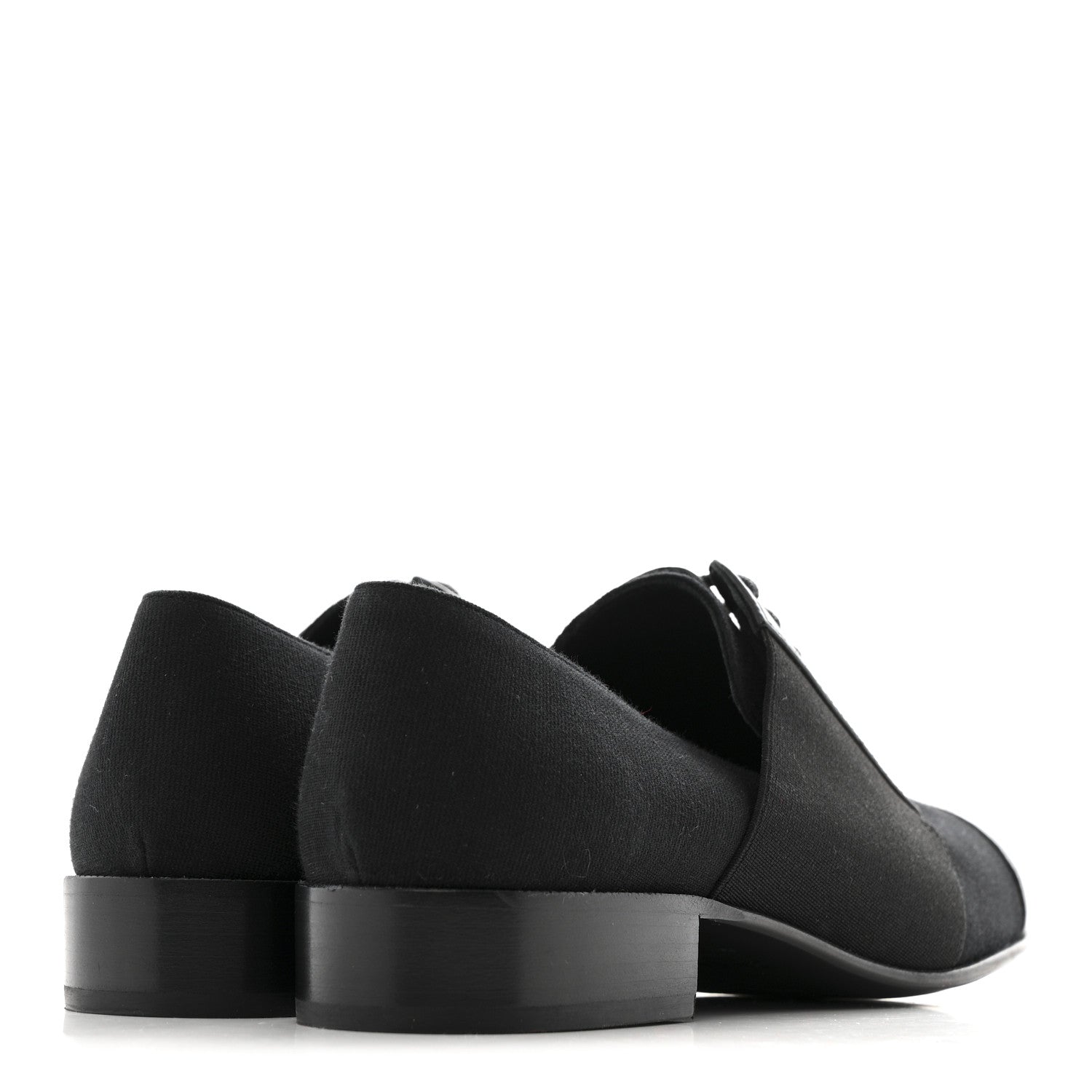Chanel Calfskin Elastic Lace Up Cap Toe CC Loafers 37 Black