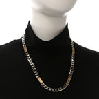 Christian Dior Metal Cannage Chain Link Necklace Gold Silver