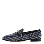 Gucci Denim Crystal GG Monogram Horsebit Womens Jordaan Loafers 39.5 Deep Blue Blue Milad