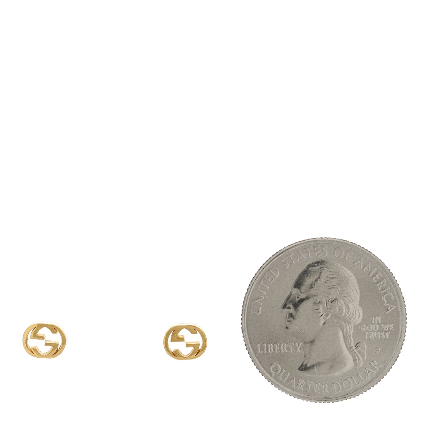 Gucci 18K Yellow Gold Interlocking G Stud Earrings