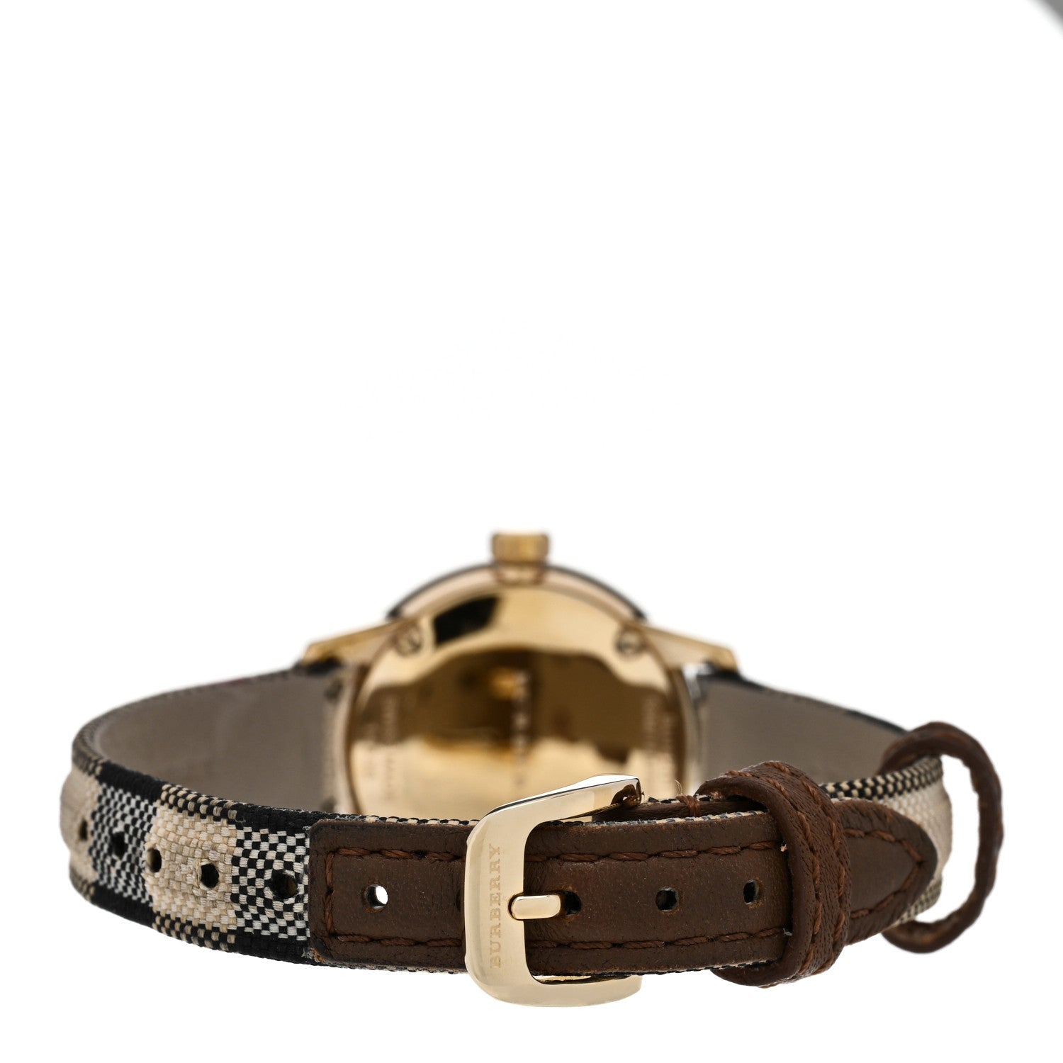 Burberry Stainless Steel Calfskin 26mm Classic Quartz Watch Champagne BU10201