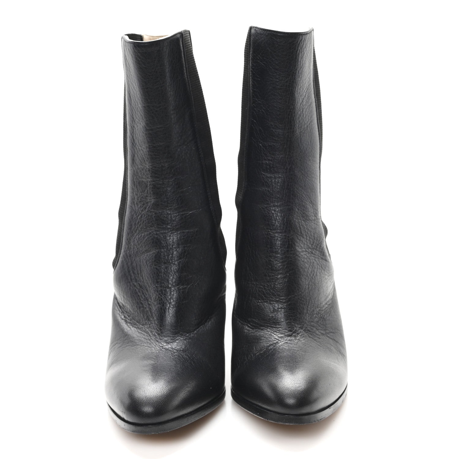 Chanel Calfskin Interlocking CC Calf Boots 38.5 Black