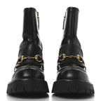Gucci Cordovan Lux Womens Harald Horsebit 25mm Platform Boots 36 Black