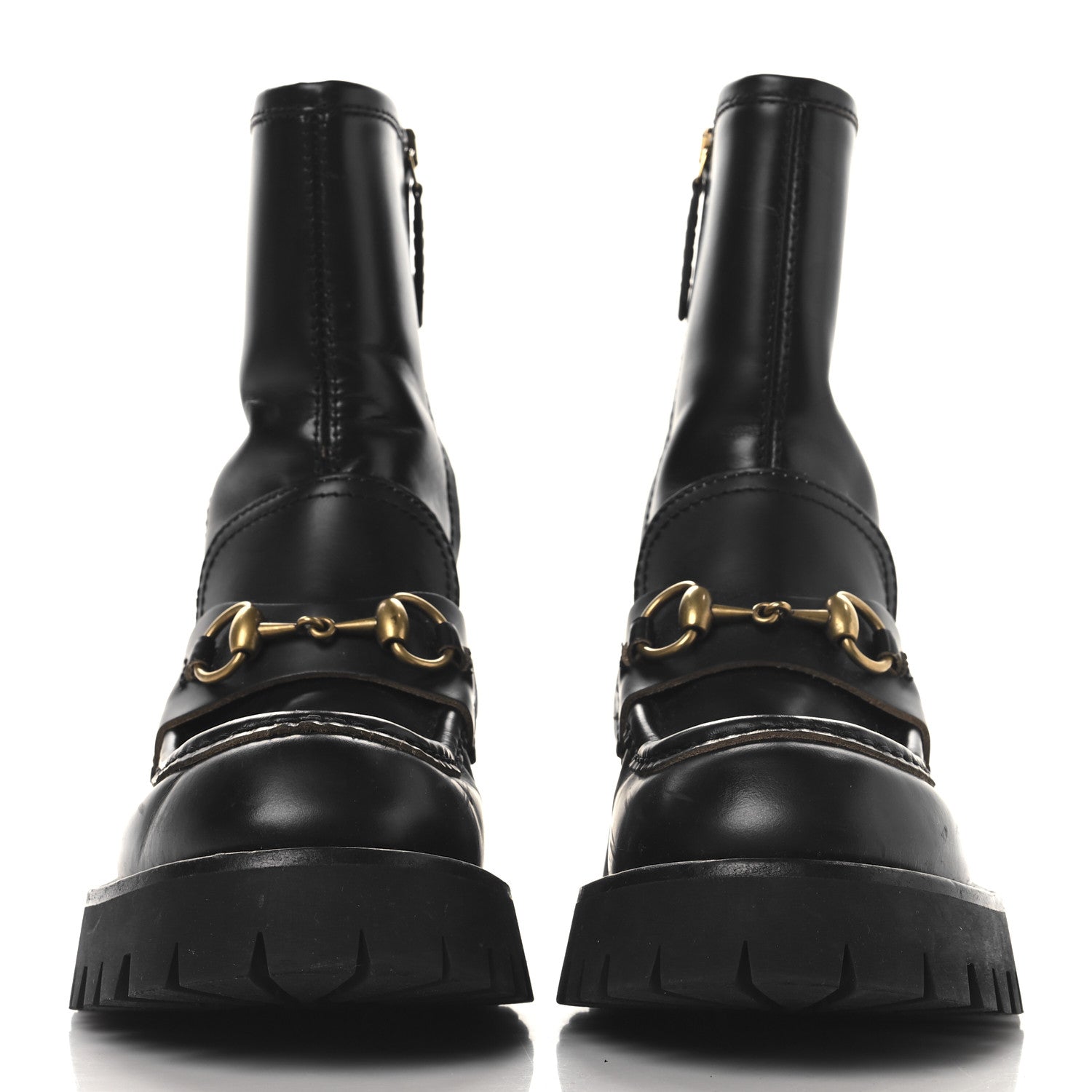 Gucci Cordovan Lux Womens Harald Horsebit 25mm Platform Boots 36 Black